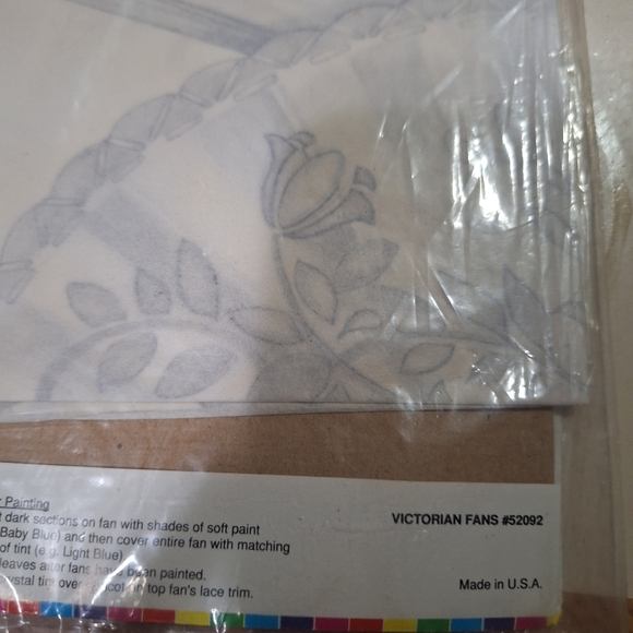NOS 1991 DIZZLE Pre-Shaded Victorian Fans 14" X 17" Sheet Hot Iron On #52092 - Picture 9 of 10